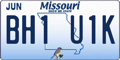 MO license plate BH1U1K