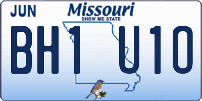 MO license plate BH1U1O