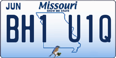MO license plate BH1U1Q
