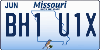 MO license plate BH1U1X