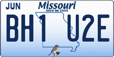 MO license plate BH1U2E