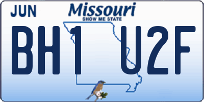 MO license plate BH1U2F