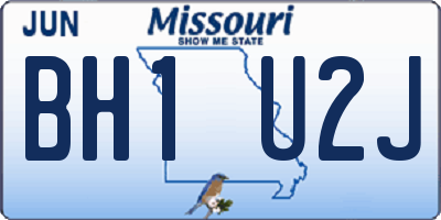 MO license plate BH1U2J