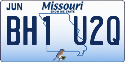 MO license plate BH1U2Q