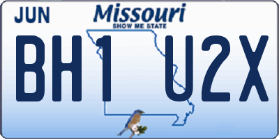 MO license plate BH1U2X