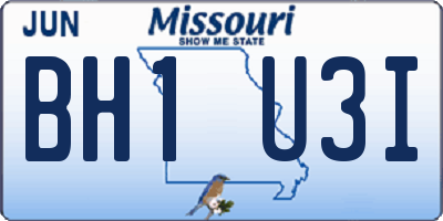MO license plate BH1U3I