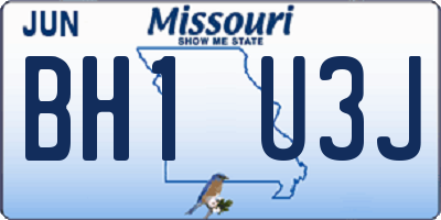 MO license plate BH1U3J