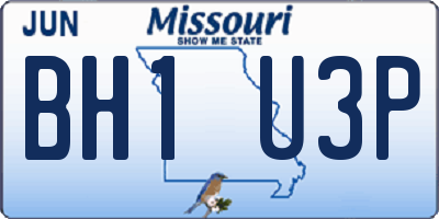 MO license plate BH1U3P