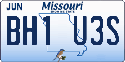 MO license plate BH1U3S