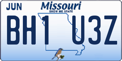 MO license plate BH1U3Z