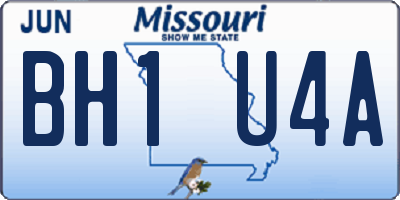 MO license plate BH1U4A