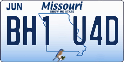 MO license plate BH1U4D