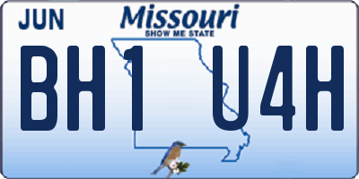 MO license plate BH1U4H