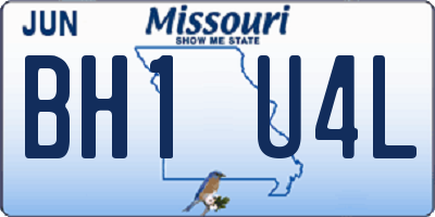MO license plate BH1U4L