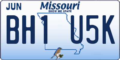 MO license plate BH1U5K