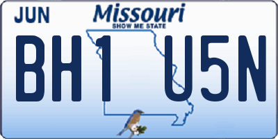MO license plate BH1U5N
