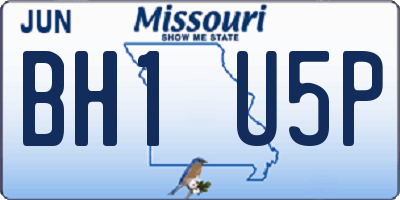 MO license plate BH1U5P