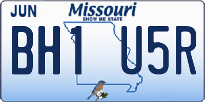 MO license plate BH1U5R