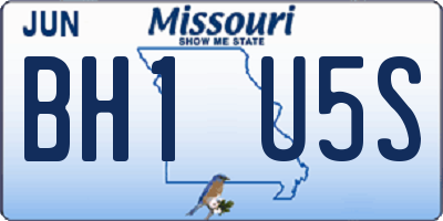 MO license plate BH1U5S