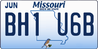 MO license plate BH1U6B