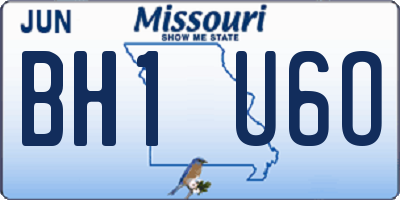 MO license plate BH1U6O