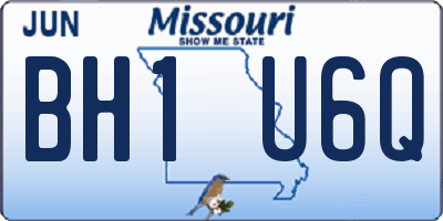 MO license plate BH1U6Q