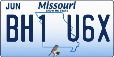 MO license plate BH1U6X