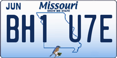 MO license plate BH1U7E