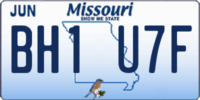 MO license plate BH1U7F