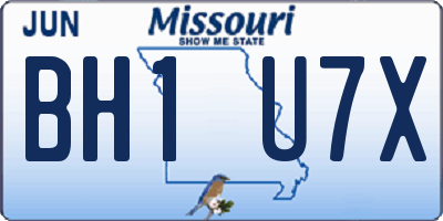 MO license plate BH1U7X
