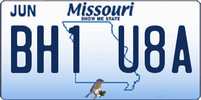 MO license plate BH1U8A