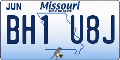 MO license plate BH1U8J