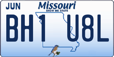MO license plate BH1U8L