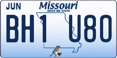 MO license plate BH1U8O