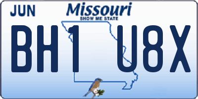 MO license plate BH1U8X