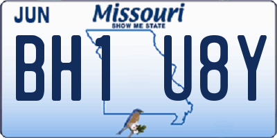 MO license plate BH1U8Y