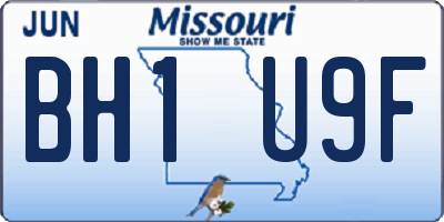MO license plate BH1U9F