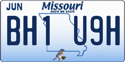 MO license plate BH1U9H