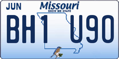 MO license plate BH1U9O