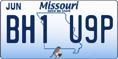 MO license plate BH1U9P