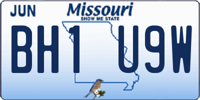 MO license plate BH1U9W