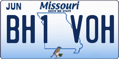 MO license plate BH1V0H