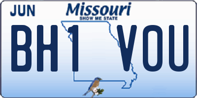 MO license plate BH1V0U