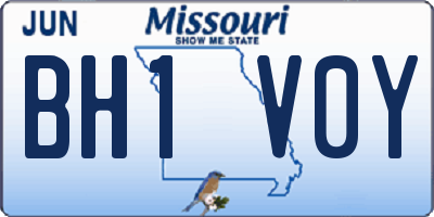 MO license plate BH1V0Y