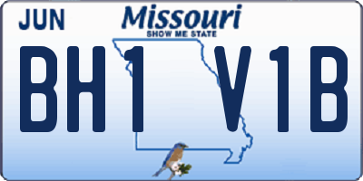 MO license plate BH1V1B