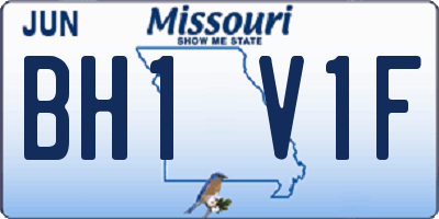 MO license plate BH1V1F
