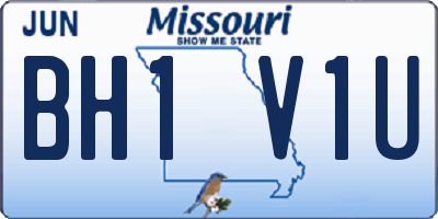 MO license plate BH1V1U
