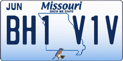 MO license plate BH1V1V