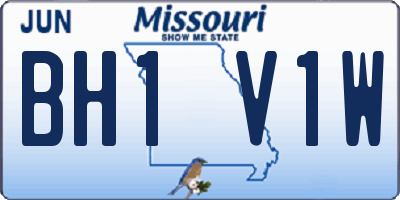 MO license plate BH1V1W
