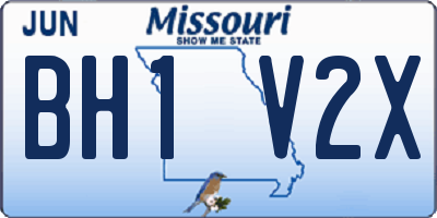 MO license plate BH1V2X